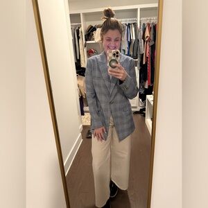 Halogen women’s Blue/Gray Plaid Blazer